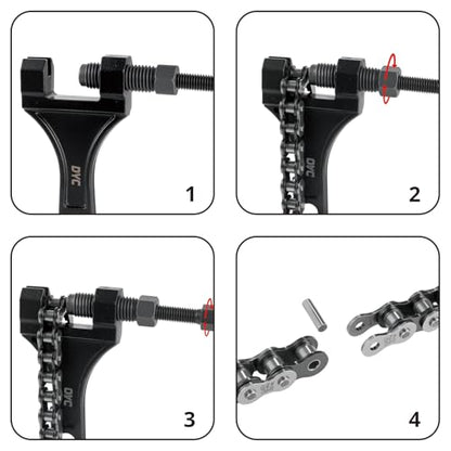 DYC 420 Chain 132 Links with 5 Master Links and Chain Breaker Tool - color: Natural Steel