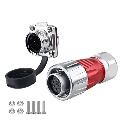 CNLINKO DH Series M20 Waterproof Connector 2/3/4/5/7/9/12 Pin Bayonet Connecting Type Metal Shell Soldering Cable Landscape Light Female Plug Male Socket IP67 Waterproof connectors (9pin) - style: 9pin