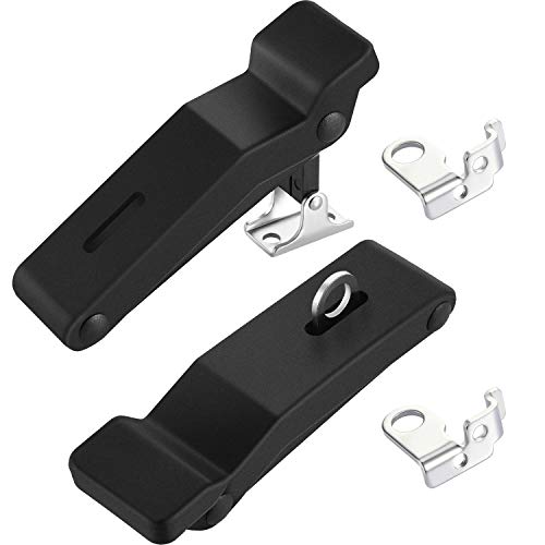 2 Pieces Rubber Latch Flexible Front Storage Rack 4 Inch with Hole, Over Center Thermoplastic Elastomer Boat Latch for Door Handle, Cooler, Cargo Box, and Compartment