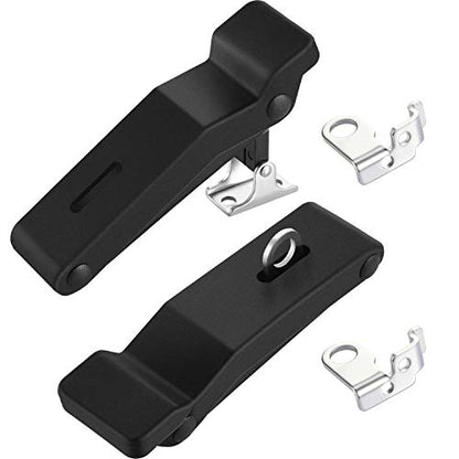 2 Pieces Rubber Latch Flexible Front Storage Rack 4 Inch with Hole, Over Center Thermoplastic Elastomer Boat Latch for Door Handle, Cooler, Cargo Box, and Compartment