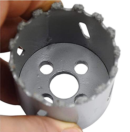 1 7/8 in Carbide Hole Saw Bit Concrete Hole Saw 48mm Carbide Hole Cutter Drill Stucco Brick Fiberglass Reinforced Plaster and Ceramic Tile Saw Through Drywall and Cement Block for Pipes and Conduit - size: 48mm (1 7/8in), style: Brick HoleSaw No Adaptor