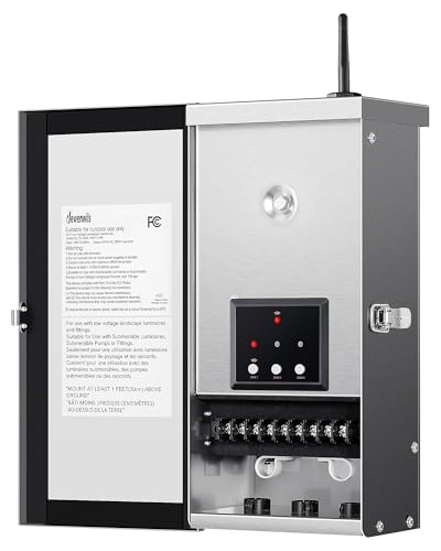DEWENWILS 300W Wi-Fi Low Voltage Landscape Transformer, 3 Zones, 2.4Ghz - style: WiFi-300W-Stainless Steel