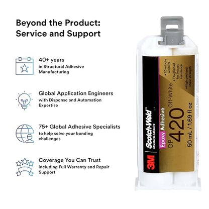 3M Scotch-Weld Epoxy Adhesive DP420, Off-White, 50 mL (1.69 fl oz) Duo-Pak