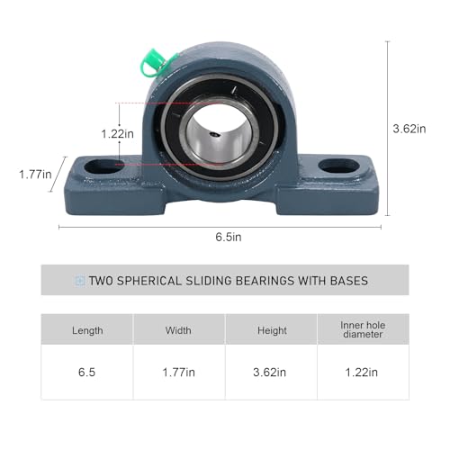 UCP207-20 Pillow Block Bearing,1-1/4" Bore Mounted Pillow Bearing Cast Iron Base -Self Aligning Chrome Bearing,4 Pcs - style: UCP207-20