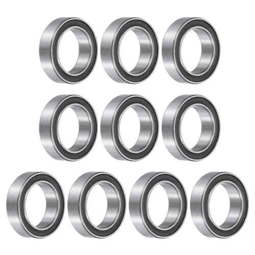 uxcell 10pcs 6700-2RS Bearing 10x15x4mm, Chrome Steel, Miniature, ABEC3 - size: 6700-2RS