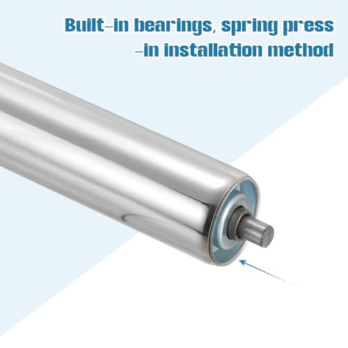 MECCANIXITY Stainless Steel Conveyor Roller 2" Diameter 16" Length Silver - size: 2"x16"