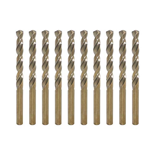 2.5mm Metric M35 Cobalt Steel Extremely Heat Resistant Twist Drill Bit of 10pcs with Straight Shank to Cut Through Hard Metals Such as Stainless Steel and Cast Iron, 5% Cobalt M35 Grade HSS-CO - size: 2.5 mm (10 Count)