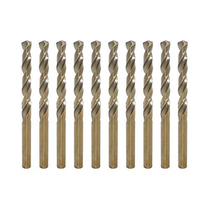 2.5mm Metric M35 Cobalt Steel Extremely Heat Resistant Twist Drill Bit of 10pcs with Straight Shank to Cut Through Hard Metals Such as Stainless Steel and Cast Iron, 5% Cobalt M35 Grade HSS-CO - size: 2.5 mm (10 Count)