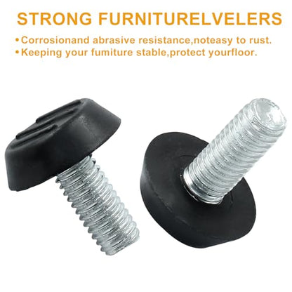 8 Pcs Furniture Levelers M8 x 20mm, Adjuster Mini Feet - size: M8 x 20mm