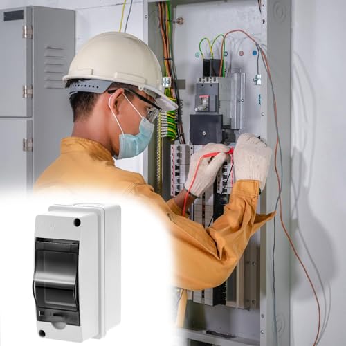 Distribution Protection Box 2 Way ABS Plastic Breaker Electrical Box IP66 Waterproof Transparent Cover 2 DIN Rail Outdoor Distribution Junction Box for Indoor Outdoor Wall Circuit Breaker