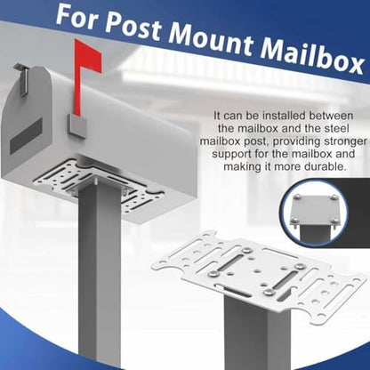 Mailbox Mounting Bracket, Heavy-Duty Plate for Post Mount Mailboxes, White - size: White