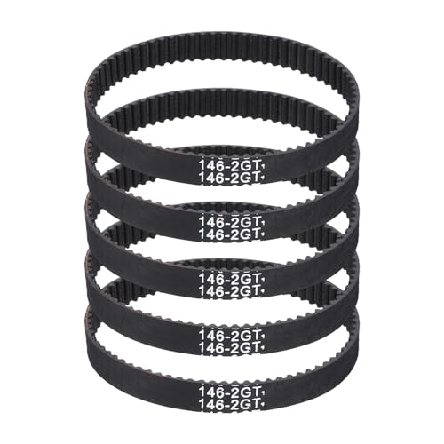 MECCANIXITY 5Pcs 146mm GT-2 Timing Belt 6mm Width 2mm Pitch Closed Loop - size: 146mm