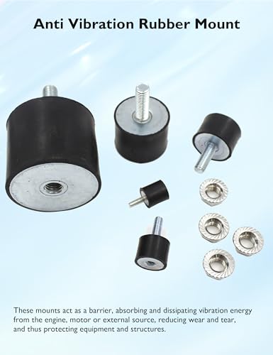 EASYEAH M12 Rubber Vibration Isolator Mounts Single Stud Shock Absorber - size: VD-M12x37-60x50