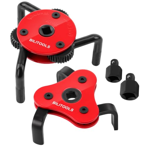 BILITOOLS Universal Adjustable 3-Jaw Oil Filter Wrench, 1/2-Inch Drive