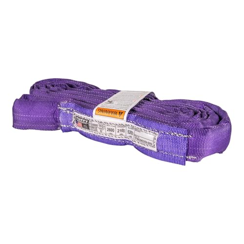 Flexi-Grip Purple 6 ft Endless Round Sling, 2,600 lb. Vertical Capacity, Heavy Duty Lifting Sling, USA Made - color: 01 Purple - Vertical Capacity 2,600 lbs, size: 6FT
