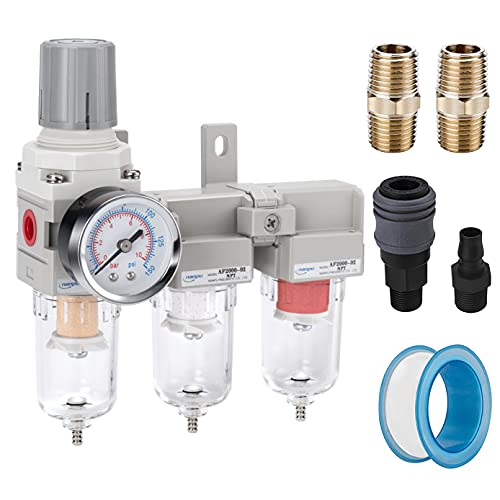 NANPU Three Stage Air Drying System - Air Pressure Regulator Combo - size: 1/4" NPT