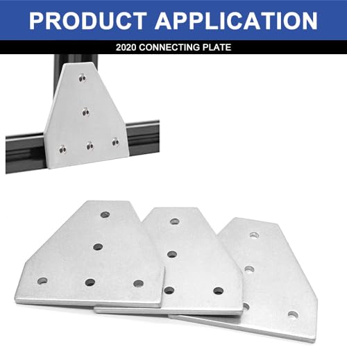 10pcs 2020 Extrusion Joint Plate Connector Corner T Bracket Silver - color: Silver, size: 20T