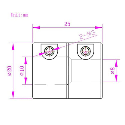 2PCS Shaft Coupling 8mm to 10mm Aluminum Alloy Joint 25mm Length 20mm Diameter Stepper Motor Connector Rigid Coupler for 3D Printer CNC Machine DIY Model (8x10mm, D20 L25) - size: 8x10mm