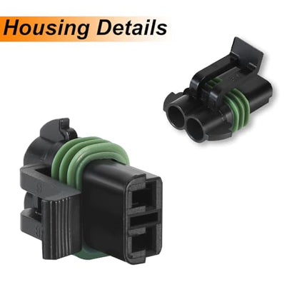 MUYI Weatherpack Connector 10 Kits 2 Pin Weather Proof Connectors 14-12AWG