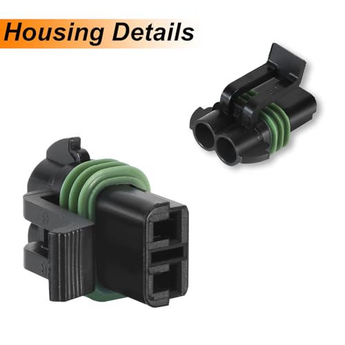 MUYI Weatherpack Connector 10 Kits 2 Pin Weather Proof Connectors 14-12AWG