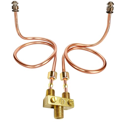 3/16" OD x 25.6" Bendable Copper Pilot Tube 2 Way w/ 2065641 Pilot Valve - color: 3/16" x 20" Copper Range Pilot Tube with Double Valve