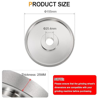 HARFINGTON Diamond Lapidary Wheel 6 Inch x 1 Inch Arbor Hole 240 Grit Grinding Wheels for Stone, Marble, Glass, Ceramics, Crystal, Carbide, Steel - size: 240 Grits