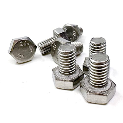 M8 Hex Bolt, M8-1.25 x 12mm Hex Head Screw Bolts, 304 Stainless Steel, Fully Threaded, Plain Finish, Hex Tap Bolts 20Pcs (M8x12mm) - size: M8x12mm
