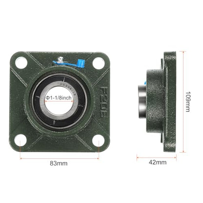 uxcell 2pcs UCF206-18 Pillow Block Bearings 1-1/8 in Bore Self Alignment - size: UCF206-18