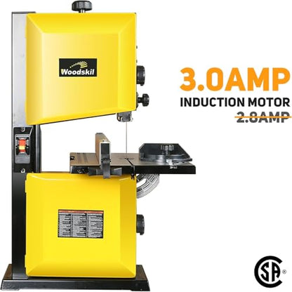 WOODSKIL 9-Inch Band Saw, 3-Amp Benchtop Bandsaw, 2500 FPM Blade Speed - size: 9 inch