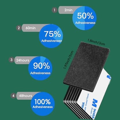 56Pcs Heavy Duty Double Sided Adhesive Pads, 3mm Thick Black Foam Mounting Tape - Super Strong Waterproof for Walls, Pictures, Cars, Home & Office (Pre-Cut Rectangles) - color: Pack of 56 Black