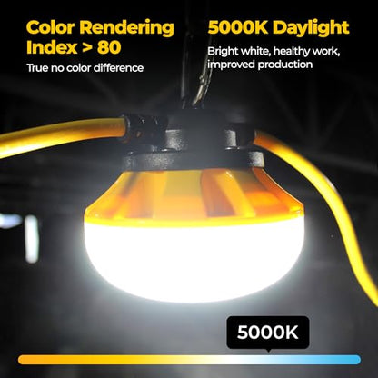 3Prong 100FT 100W LED String Lights, Temporary Work Lighting - size: 100FT-3Prong