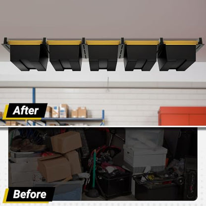 5-bin Overhead Garage Storage Rack, Ceiling Storage Racks - size: for 5 Bins