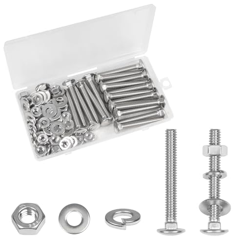 18 Sets 1/4-20 x 2 Carriage Bolts Screws, 304 Stainless Steel - size: 1/4-20 x 2"