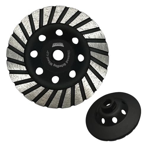 4 1/2 Inch Turbo Diamond Cup Wheel for Grinding and Cleaning Surface Stone Concrete Granite Marble Masonry Brick with 5/8-11 Threaded Angle Grinder Wheels Cup - style: 4.5 Inch 5/8"-11 Threaded