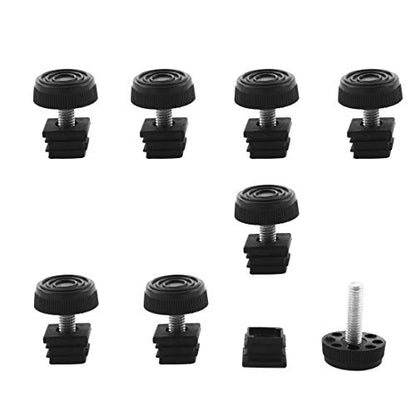 uxcell Adjustable Leveling Feet 20 x 20mm Square Insert Kit Furniture Glide 8 Sets