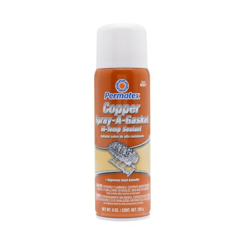 Permatex 80697 Copper Spray-A-Gasket Hi-Temp Adhesive Sealant, 9 oz. net Aerosol Can 2 Pack (2) 2 - size: 9 Ounce, (Pack of 2)