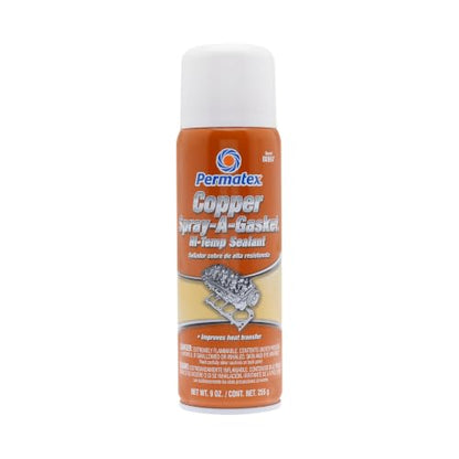 Permatex 80697 Copper Spray-A-Gasket Hi-Temp Adhesive Sealant, 9 oz. net Aerosol Can 2 Pack (2) 2 - size: 9 Ounce, (Pack of 2)