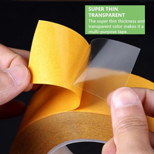 Ultra-Thin Clear Double Sided Tape 1 Inch x 82 Feet Heavy Duty Transparent Two Sided Mounting Tape for LED Strips, LCD Screen Repair, Woodworking, Crafts, Posters, Scrapbook, Clothes, Residue Free - size: 1 inch x 82 feet