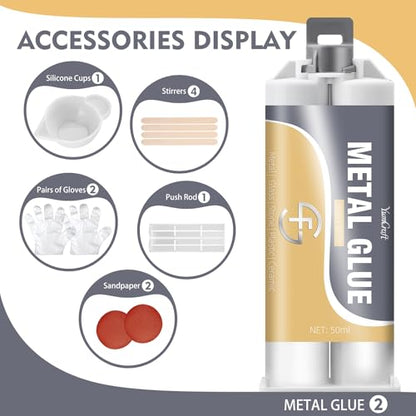 Metal Glue, 3.4oz 2 Part AB Epoxy Resin Repair Heavy Duty for Bonding