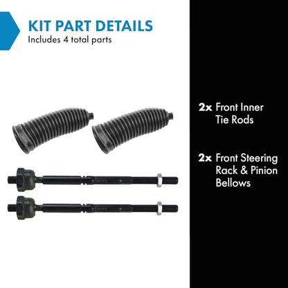 TRQ Front Driver & Passenger Side Inner Steering Kit Steering Rack & Pinion - style: PSA27277