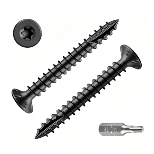 Wensilon #6 * 1-1/4" Black Deck Screws 566pcs 2 lbs 3.5x32mm - color: Black, size: #6*1-1/4"
