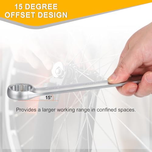 HARFINGTON 2Pcs Metric Combination Wrench 20mm Open End & 15-Degree Offset - size: 20mm
