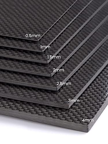 Kalolary Carbon Fiber Plate 240 X 240 X 1.5 MM, Carbon Fiber Board - size: 240 X 240 X 1.5 mm, style: Plain weave