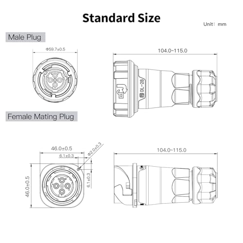 CNLINKO DL-28 50A Waterproof Connector 4-Pin Screw Assembly M28 - size: 4-Pin Screw-Assembly, style: Inline Set