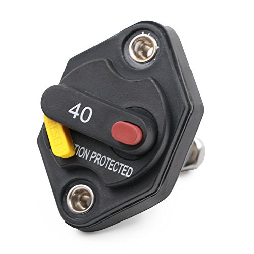 40A Circuit Breaker Manual Reset, Mid Range Mini Fuse DC 12-32V - size: Panel Mount-40A
