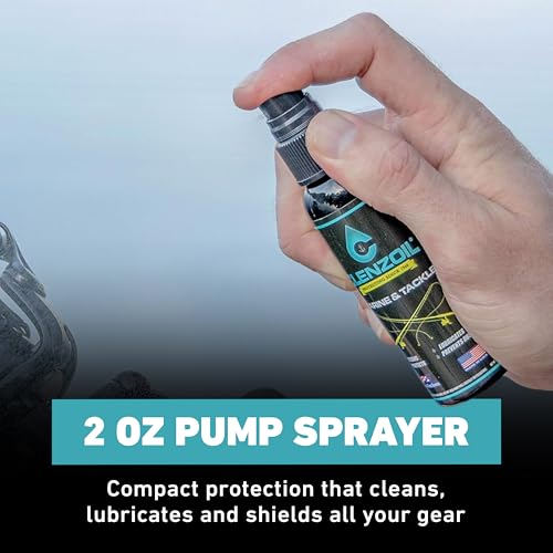 CLENZOIL Marine & Tackle - Fishing Gear Oil Lubricant - for Fish Care Reels, Boat Motors, Downriggers & More - Easily Oils Applicator - size: 2 x 2 oz Pump Sprayer