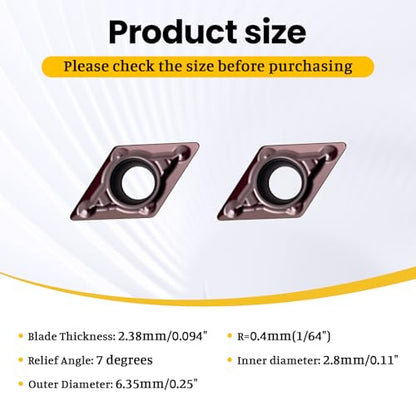 10Pcs DCMT070204 DCMT21.51 Carbide Turning Inserts - size: DCMT21.51 DCMT070204 10pcs
