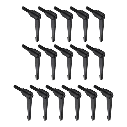 uxcell 16pcs Lever Adjustable Handles M10 x 30mm Metric Male Thread, Level Clamping Handle Hand Stud Knobs Rotating Screw Handles Bolts with Locking Lever, Black - size: M10 x 30mm