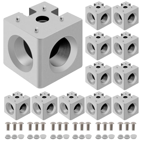 12pcs 3030 3-Way Corner Cube 3030 Extrusion Hardware Silver - color: Silver, size: 30-Corner Cube