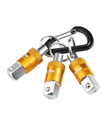 LABEAR 3-Piece 1/2 Inch Drive Socket Holder Keychain Set, EDC Clip - size: 1/2"